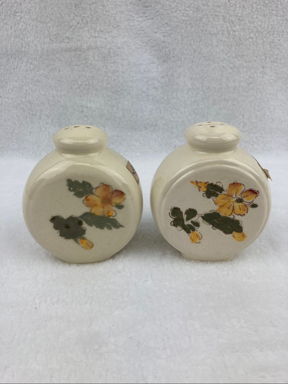 Vintage Weiss Hand Painted Floral Salt & Pepper Shakers 3.25” Brazil